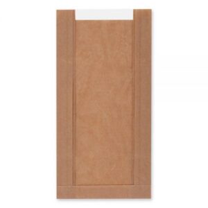 Torba papierowa szara okno 280x150x70